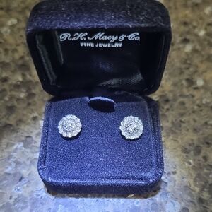 Elegant New 1/10 CTW Diamond Cluster Earrings